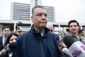 Alex Padilla with Newsmen